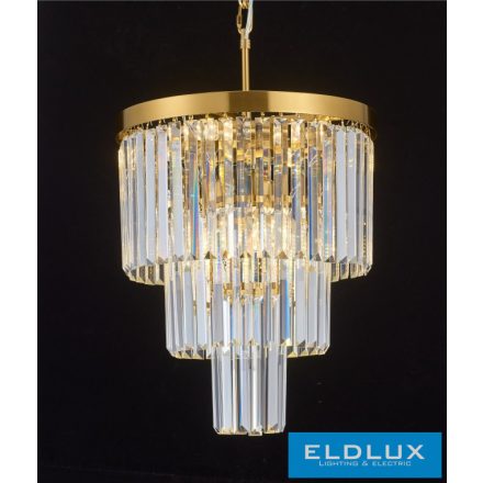 ELDLUX ELDICICLE kristály üveg csillár E14×7 D400x440mm arany