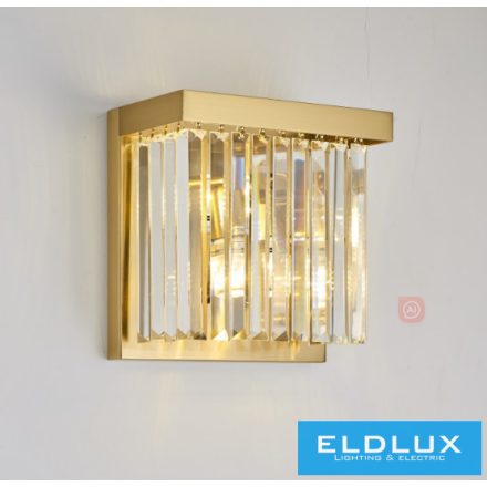 ELDLUX ELDICICLE kristály üveg fali lámpa E14×2 L250x250mm arany