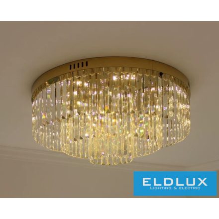 ELDLUX Kristály üveg mennyezeti lámpa E14×5 D400x350mm Arany