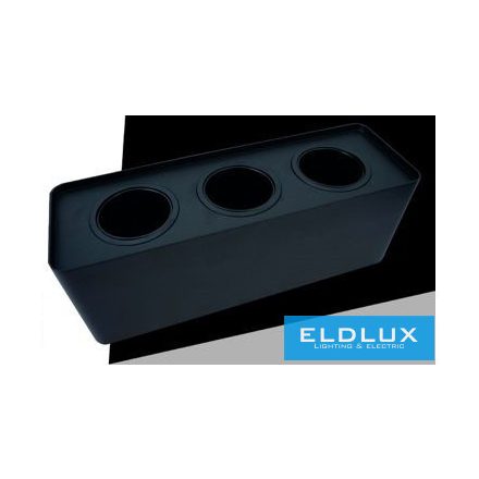 UNIVERSO Falon kívüli spotlámpa 3xPAR16 foglalat nélkül IP20 Fekete 298x88x110mm