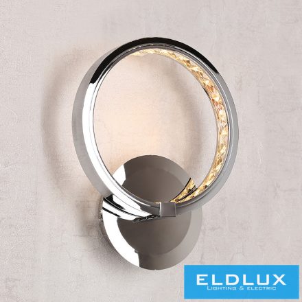 ELDLUX RINGS kristályüveg fali lámpa króm 8W 4000K