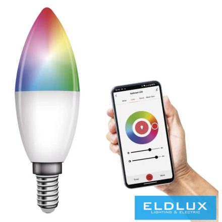 EMOS LED izzó GoSmart gyertya / E14 / 4,8 W (40 W) / 470 lm / RGB / dimmelhető / Zigbee